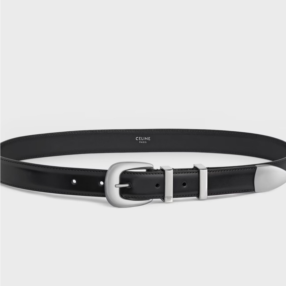 Celine WESTERN BELT 25MM IN TAURILLON LEATHER